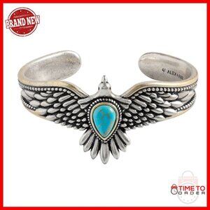 Turquoise Eagle Cuff Bracelet Nickel-Free Brass Jewelry